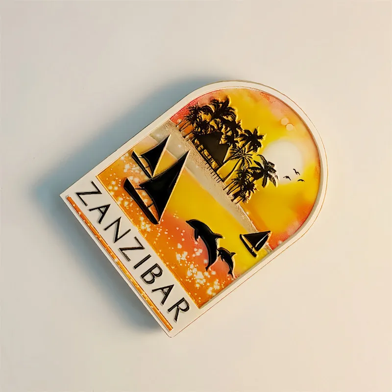 Tanzania Zanzibar Ocean Wind Tourism Commemorative Home Decoration Crafts Magnetic Fridge Magnet Resin Material