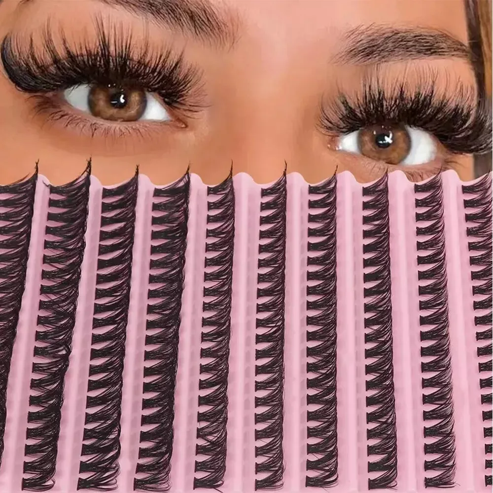 3D Mink Effect Segmented False Eyelashes 40D Thickness Mixed Length DIY Grafting Eyelashes Reusable 8-16mm