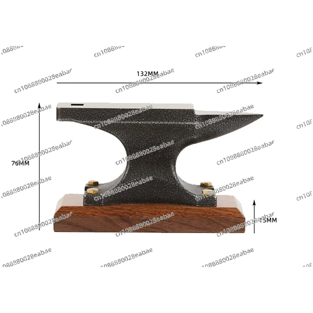 DIY Horn Anvil Alloy Steel Forming Work Surface Bench Tool Metal Beat Pad with Walnut Base for Gold and Silver Jewelry Making