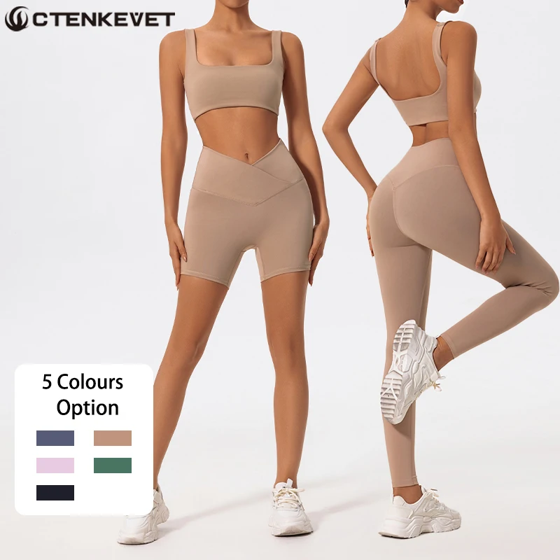 

Ctenkevet Women Two Piece Yoga Set Backless Sports Bra Suit Female Gym Workout Activewear Casual Crop Top Sport Outfit For Women