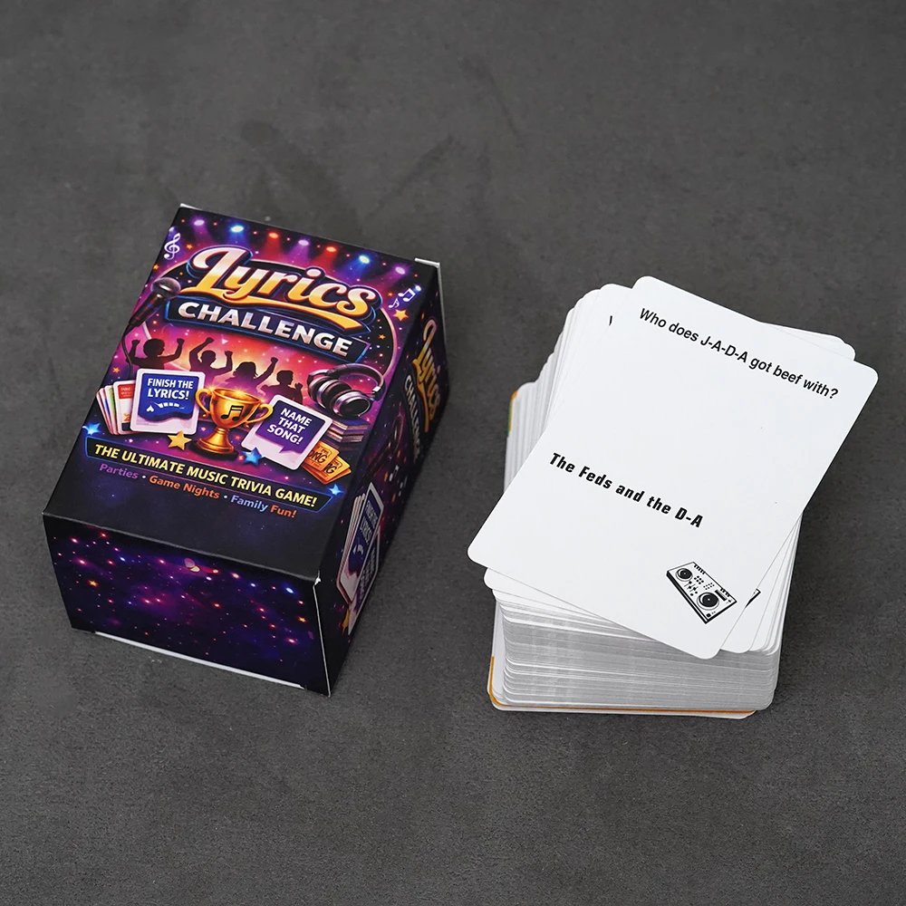 Music Trivia Card Game Party Gathering Entertainment 140 Cards Song Lyrics Knowledge Challenge Urban Culture Musical Hits Retro