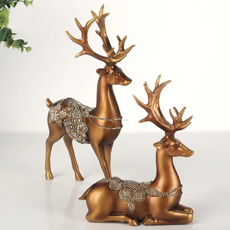 European-style wine cabinet decorations, couple deer ornaments, creative crafts, wedding gifts for best friends, for newlyweds a