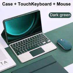 Tablet Keyboard Leather Case for Samsung Tab S10 S9 FE 10.9 Inch A8 A7 A6 Lite S8 S9 Ultra Detachable Bluetooth Keyboard Protect