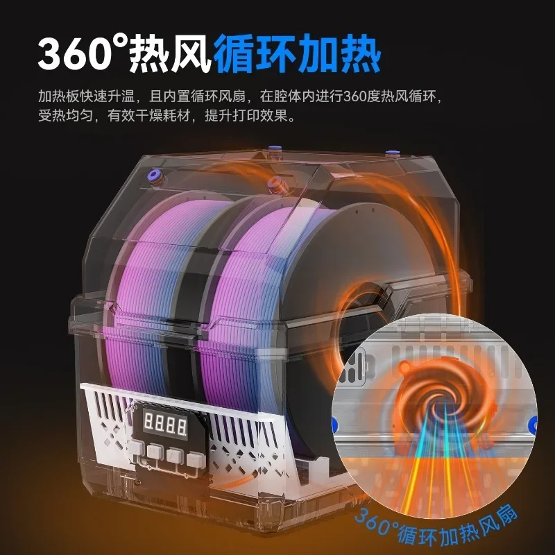 Printer accessories, double-roll consumables drying oven, moisture-proof and dustproof continuous drying storage box