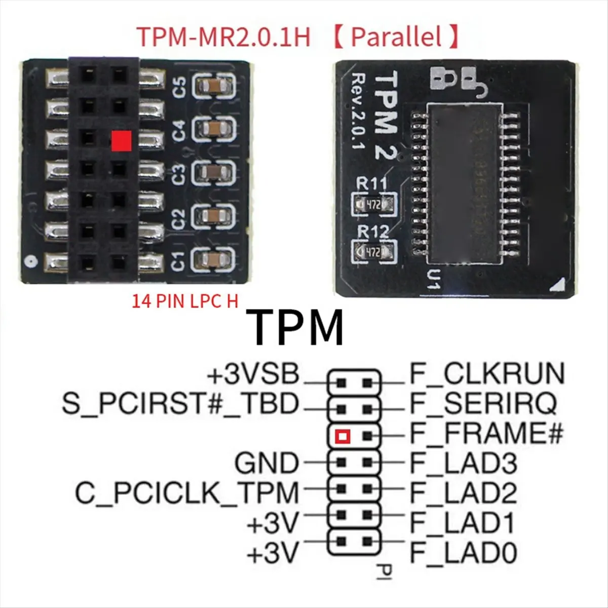 TPM 2.0 Security Module for 14Pin LPC H Mainboard Data Encryption Hardware Basic Module
