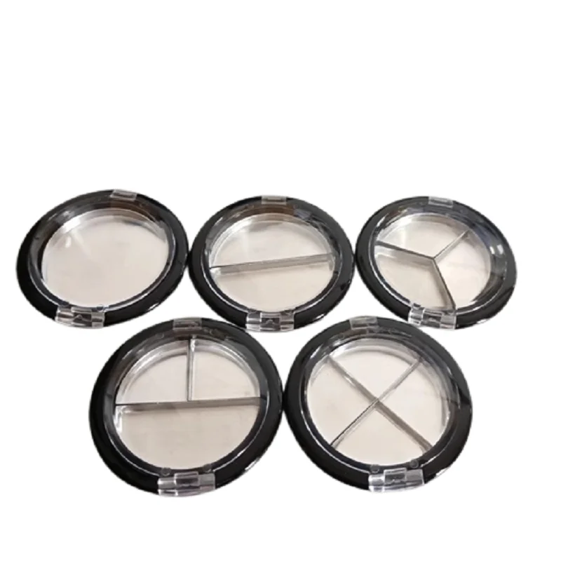 35pcs Plastic Eyeshadow Case Clear Flip Lid Black Bottom Blush Makeup Powder 37.5 mm Round Empty Eye Shadow Compact Boxes