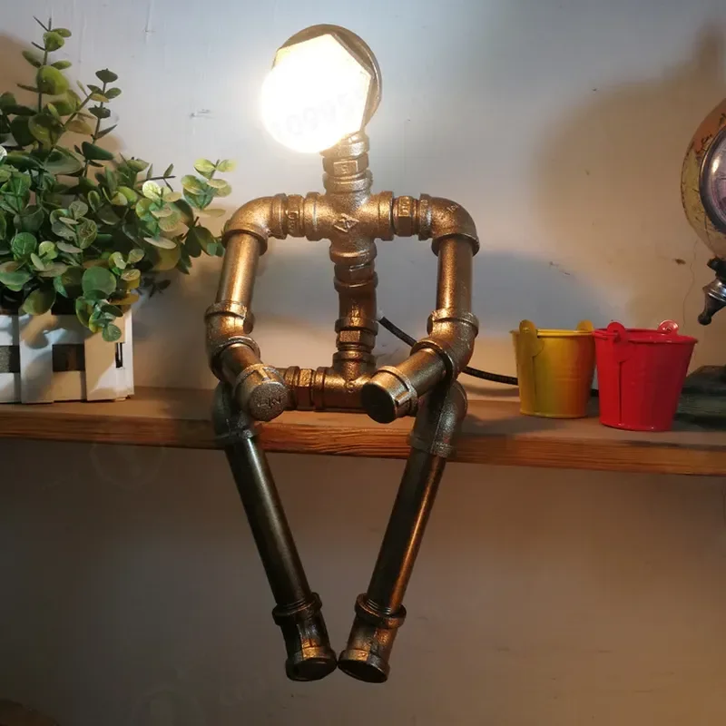Industrial Retro Style Reading Desk Lamp Creative Personalized Bedside Light for Student Dormitory Kids Bedroom Living Room