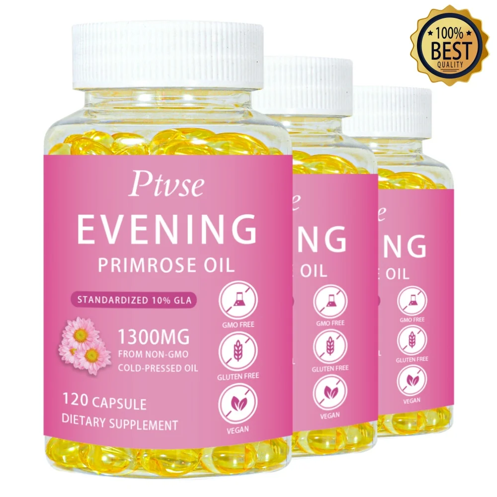 Ptvse Evening Primrose Capsules for Menopause & Menstruation Health for Women Skin Care Beauty Health Light Spot