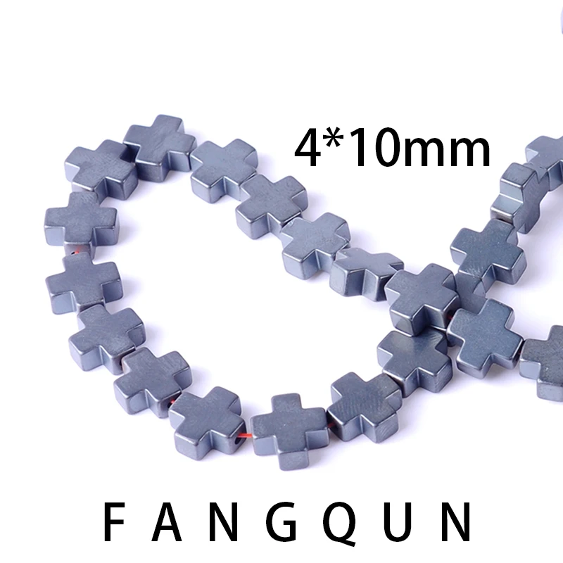 Natural Stone 4*10mm Matte Unpolished Cross Shape Loose Beads Hematite Beads For Diy Necklace Bracelet Jewelry Making