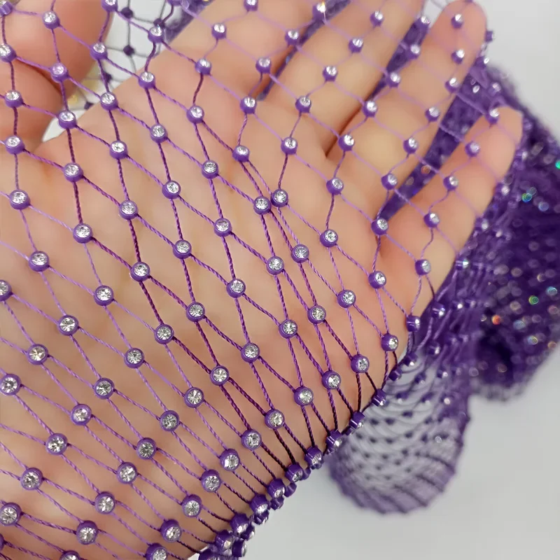 65X55 см фиолетовая рыболовная сеть, камень, кристалл, стразы, соединительная ткань 2021, популярный дизайнерский белый цвет для DIY платья, маска, декор