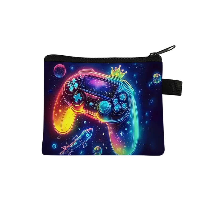 GamePad-Geldbörse für Jungen/Mädchen, Schlüsselanhänger-Geldbörse, kleiner Karten-Organizer, 2D flacher Cartoon-Schlüsseletui, Geldbeutel für Kinder