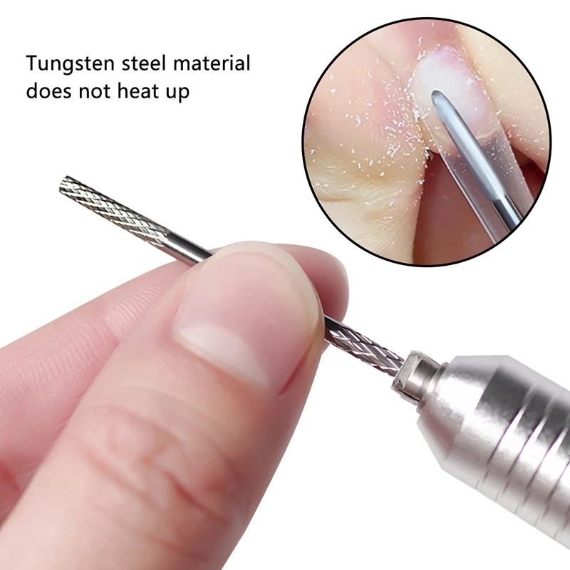 Dubbele Hoofden Wolfraamcarbide Nagelboren Elektrische Manicure Tool 2 In 1 Frees Voor Nail EFile Nail Gel Polish Remover