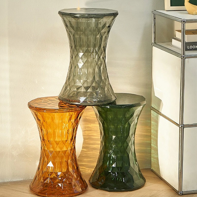 Crystal stool modern simple color transparent bathroom home shoe changing stool creative ins low