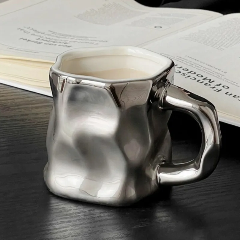 Creative Irregular Pitted Ceramic Coffee Cup 30ml Afternoon Tea Dessert Tea Cup Simple Office Mug Couple Mug Gift Home Decor