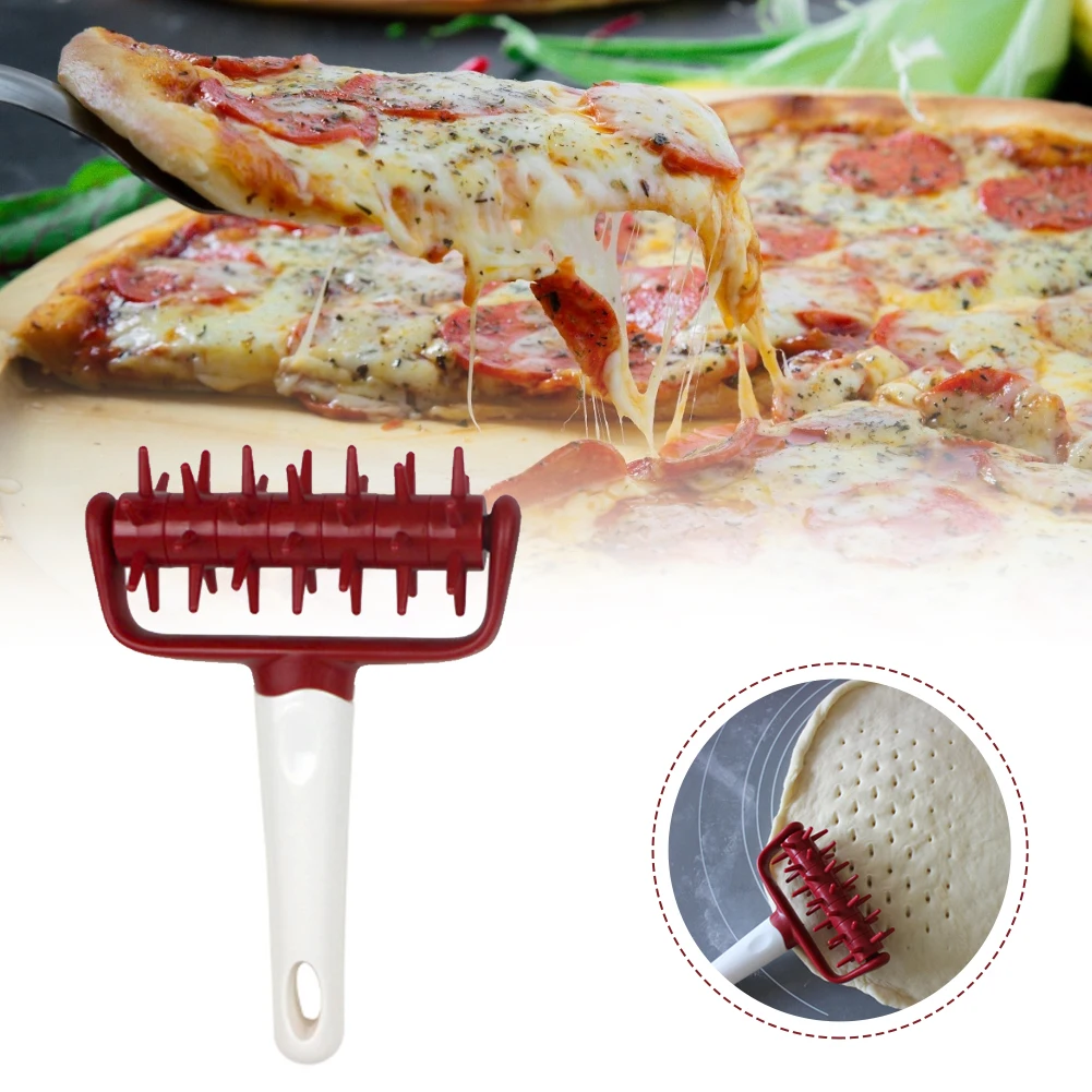 Pizza Roller With Needle DIY Pizza Cookies Dough Roller Pastry Pie Needle Wheels Cutter Bread Hole Punch Baking Tool For Kitchen