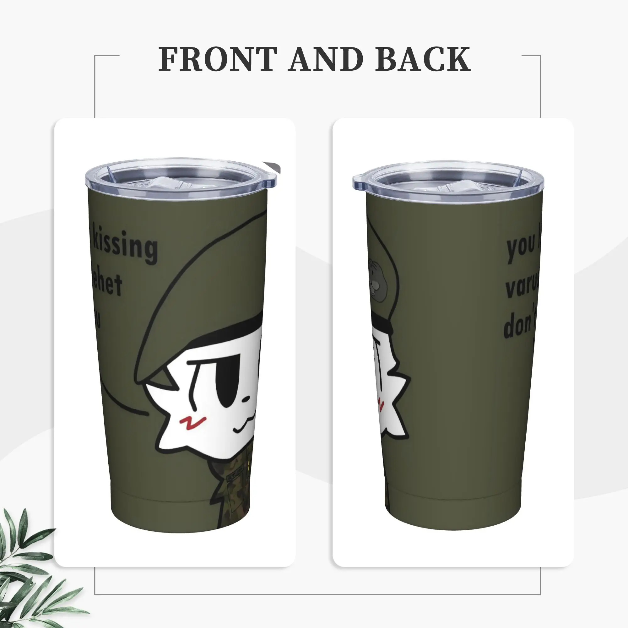Boykissers Silly Cat Tumbler Vacuum Insulated Furry Coffee Cups Stainless Steel Office Home Mugs Spill Proof, 20oz