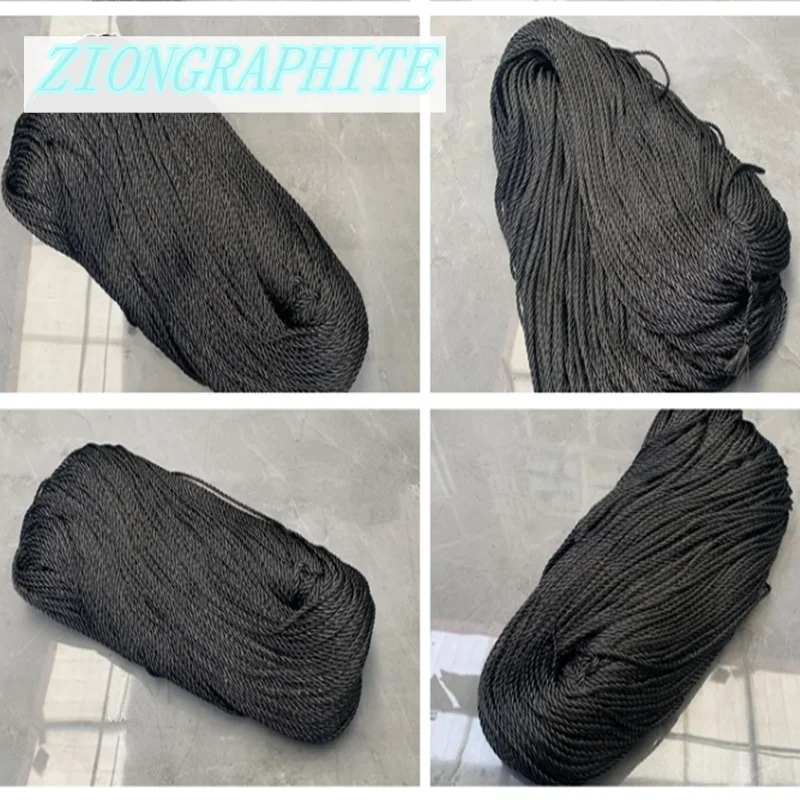 

Diameter 2mm-6mm* 10m Graphite rope Carbon fiber rope Conductive High temperature resistance