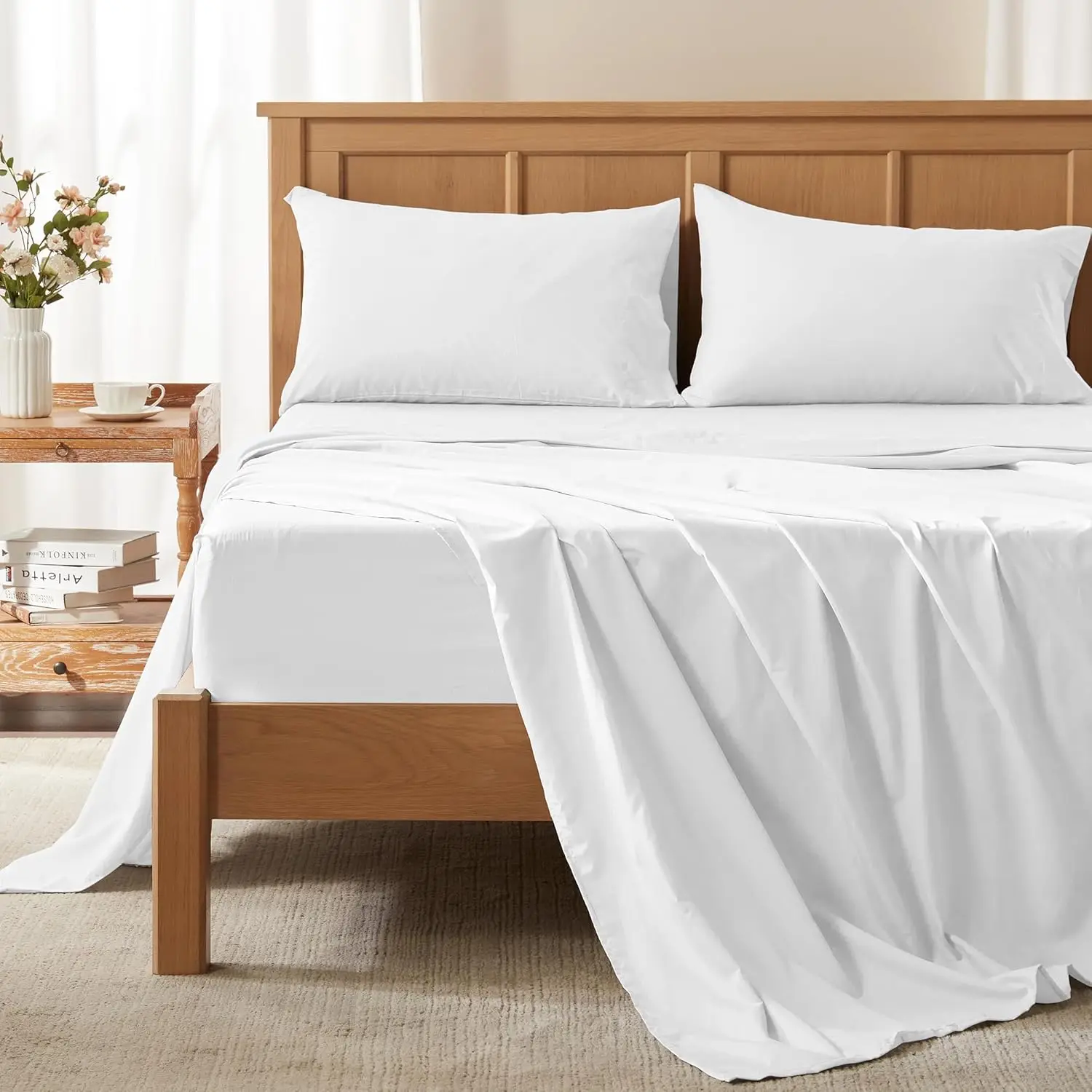 

Queen Cooling Sheets, Moisture Wicoolmax Sheets, Soft, Colorfast Sheet Set, Cooling Bed Sheets For Hot Sleepers, Elastic Deep
