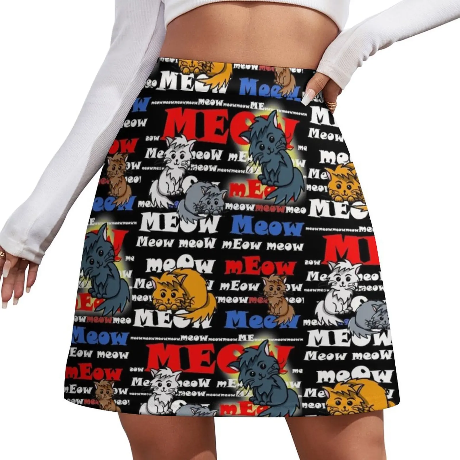 

kawaii neko meow Mini Skirt korean style clothing skirts for women fashion korean clothing