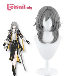 Honkai: Star Rail Trailblazer Cosplay Perruque pour Femme, Perruques de Cheveux Synthétiques, Silicone Gris, Degré de Chaleur, Jeu Ultraviolette, L-email