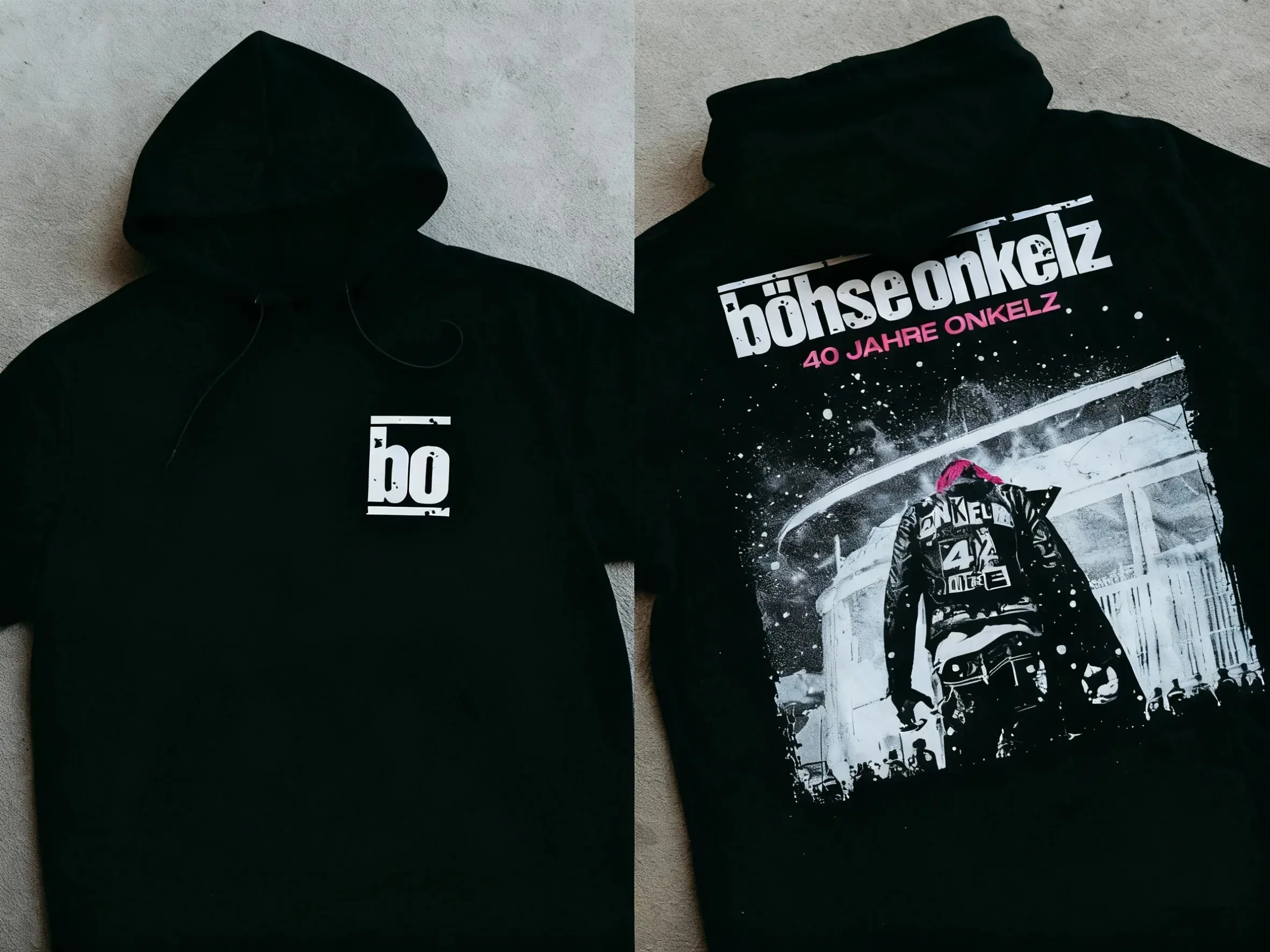 BÖHSE ONKELZ ألمانيا روك بانك باند بلوفرات طباعة هوديس للجنسين الشارع المتضخم Harajuku رياضية 40 سنة الذكرى #4