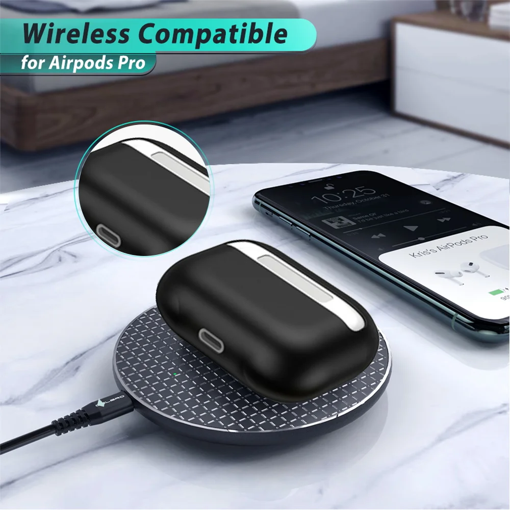 Силиконовый чехол для наушников Apple AirPods Pro/AirPods 3-го поколения с защитой от падения и краски с буквенным принтом, беспроводной чехол для наушников Bluetooth