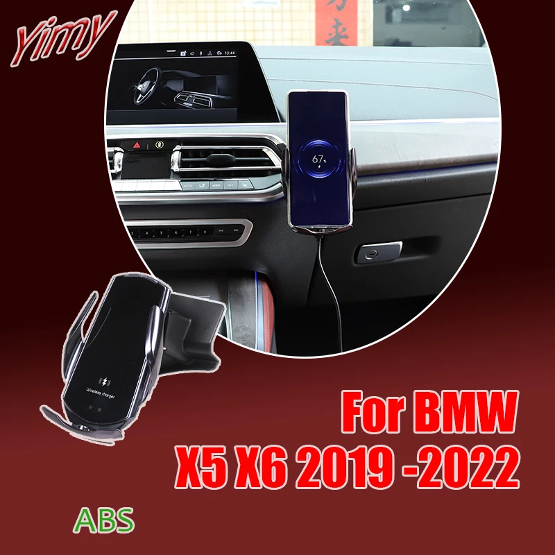 

1 piece set ABS Car central control air outlet side mobile phone stand For BMW X5 X6 G05 G06 2019-2022 LHD Accessories