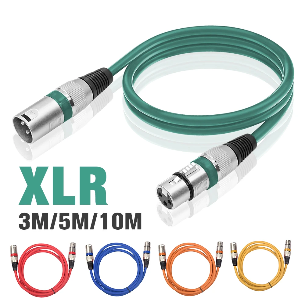 Colorful Canon Cable Male To Female Audio Output and Input Apply To KTV Microphone XLR Stable Connection 3m 5m 10m