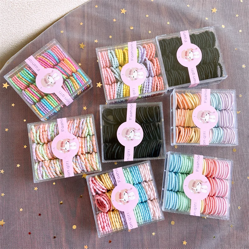 

AISHG 90Pcs Candy Colored Children Headband with High Elasticity No Damage To Hair Rubber Band Hair Band Girl Hair Accessories