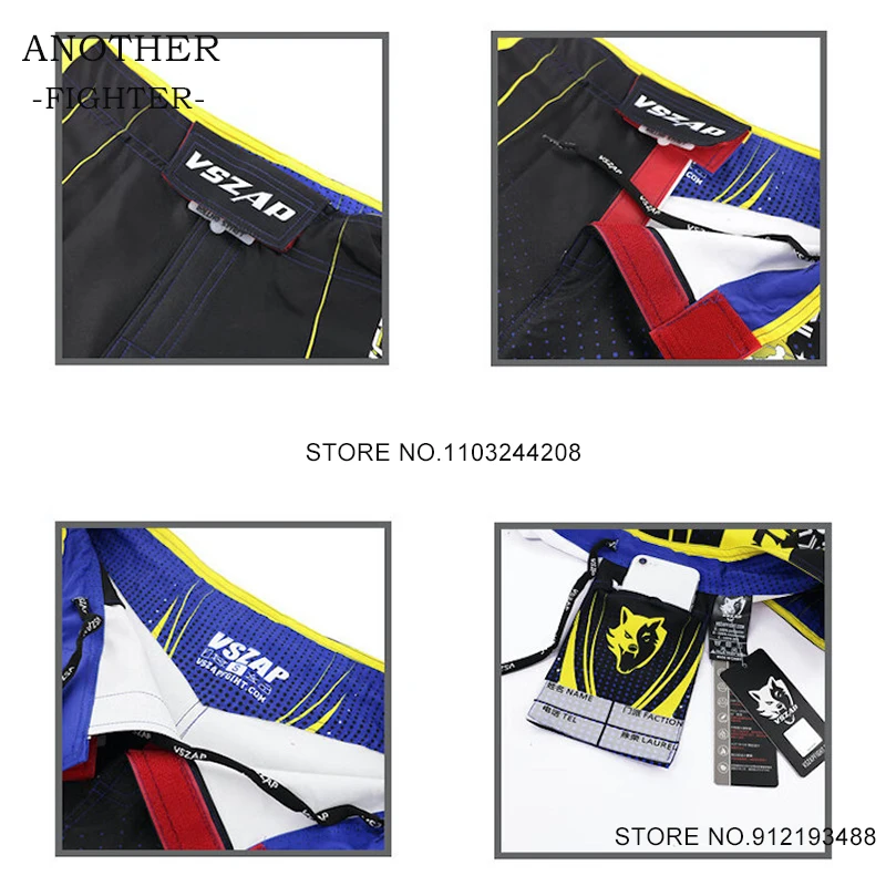 سراويل MMA للرجال Vszap Fighter BJJ Jiujitsu سراويل رياضية للقتال في صالة الألعاب الرياضية فنون الدفاع عن النفس كيك بوكسينغ سراويل الملاكمة التايلاندية #3