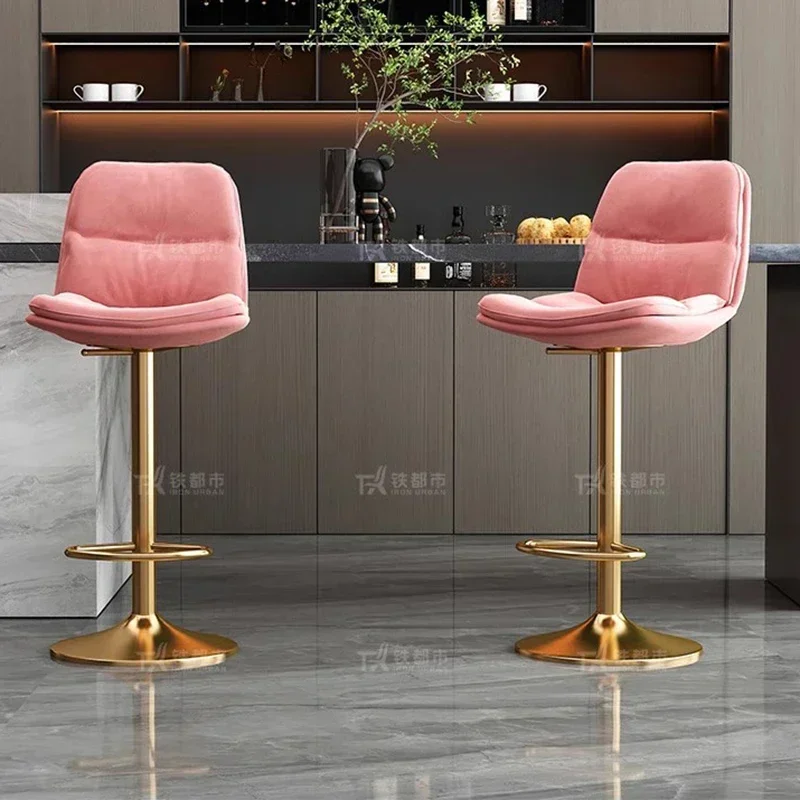 

Chair Bar Stools Salon High Bar Backrest Design Cafe Breakfast Chairs Sgabello Cucina Alto Living Room Luxury European Lounge