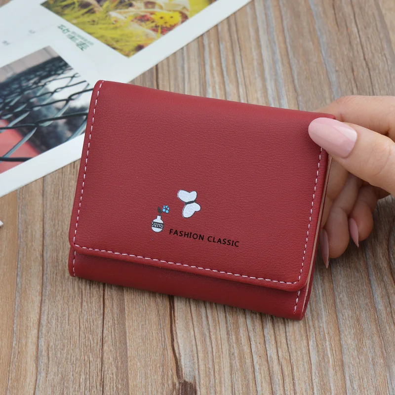 Ladies Wallet Short Student Fashion Cash ID Card Credit Card Holder Coin Purse Thin Wallet Women Clutch Bag sac de luxe femme