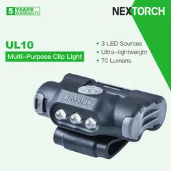 Nextorch-Multi-Purpose Clip e Cap Light, UL10, 3 fontes de LED, 180 ° Rotativo, ajustável, leve para camping, caminhadas, corrida