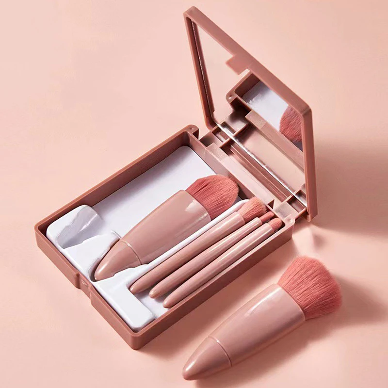 5Pcs/set Makeup Brushes Blusher Eye Shadow Foundation Blush Portable Professional Multifunction Makeup Brush With Mirror Newest