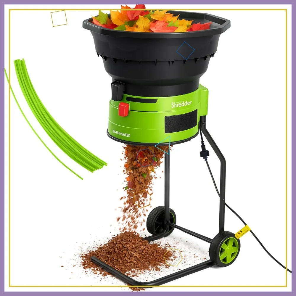 

Мощный измельчитель-мульчер для садовых отходов без лезвий, 15 А, двигатель 9000 об/мин, редукция 18:1