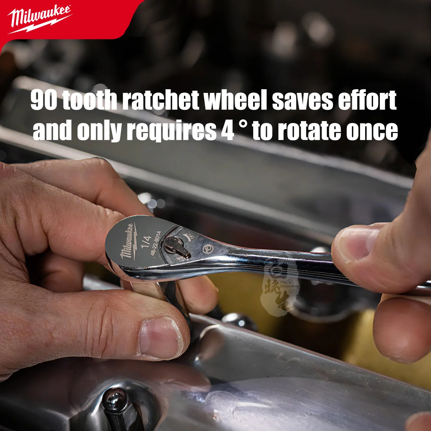 ミルウォーキー-1-4-˝-一体型ラチェットレンチ、薄型ヘッドラチェットレンチ、手動工具アクセサリー-48229014-48-22-9014