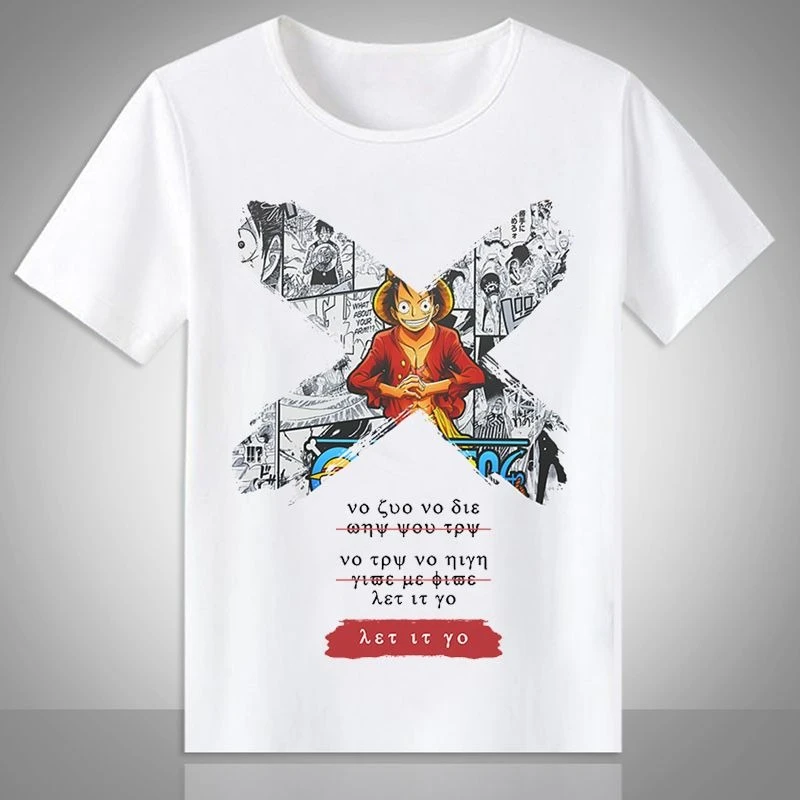 ONE PIECE Manga corta Nueva animación Marca de moda Nautical King Deportes y ocio Tendencia de manga corta Explosión Cómodo