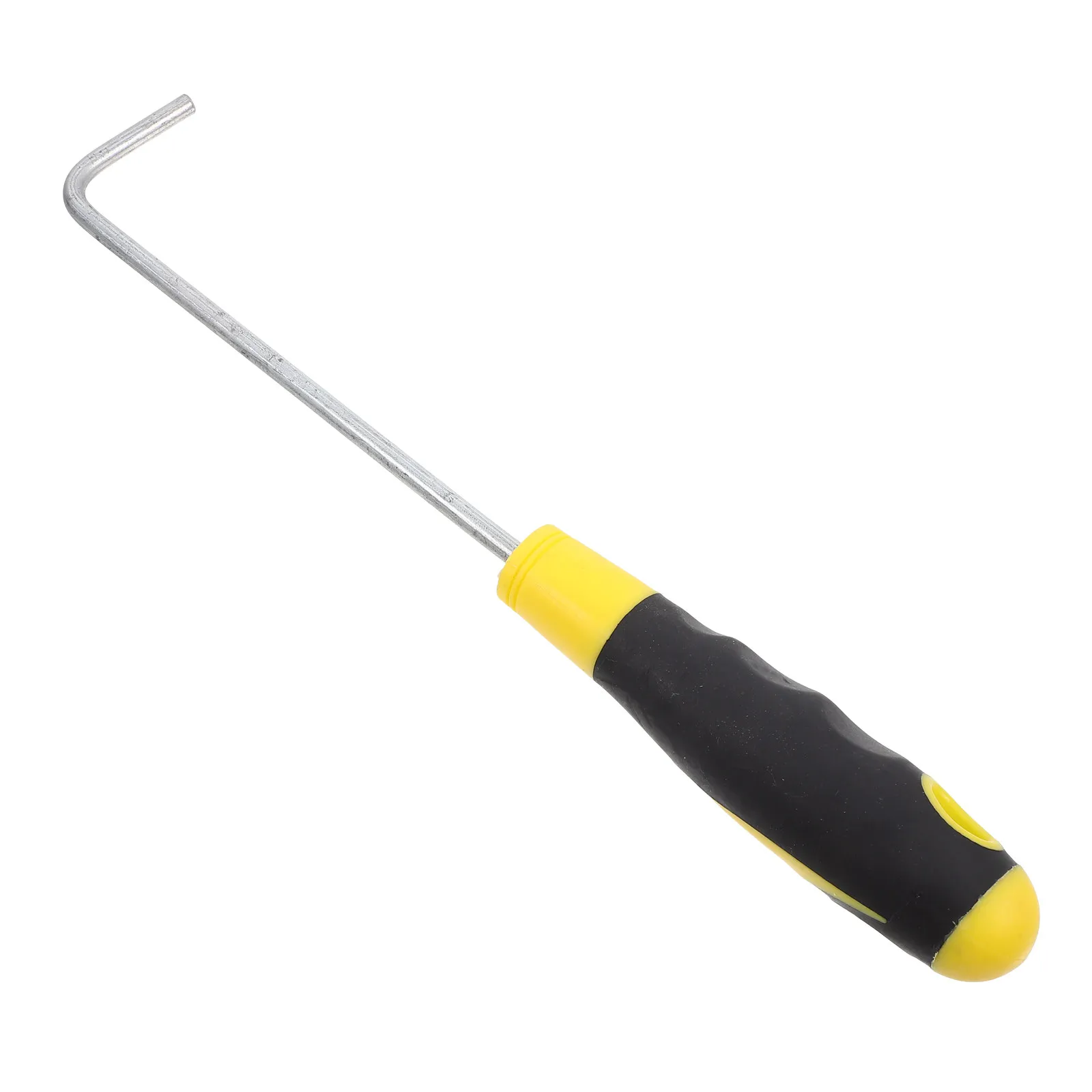 Heavy Duty Stainless Steel Hook Tool for Manhole Covers Roller Shutters Drain Sewer Lids Rubber Grip Lifting Pulling Utility