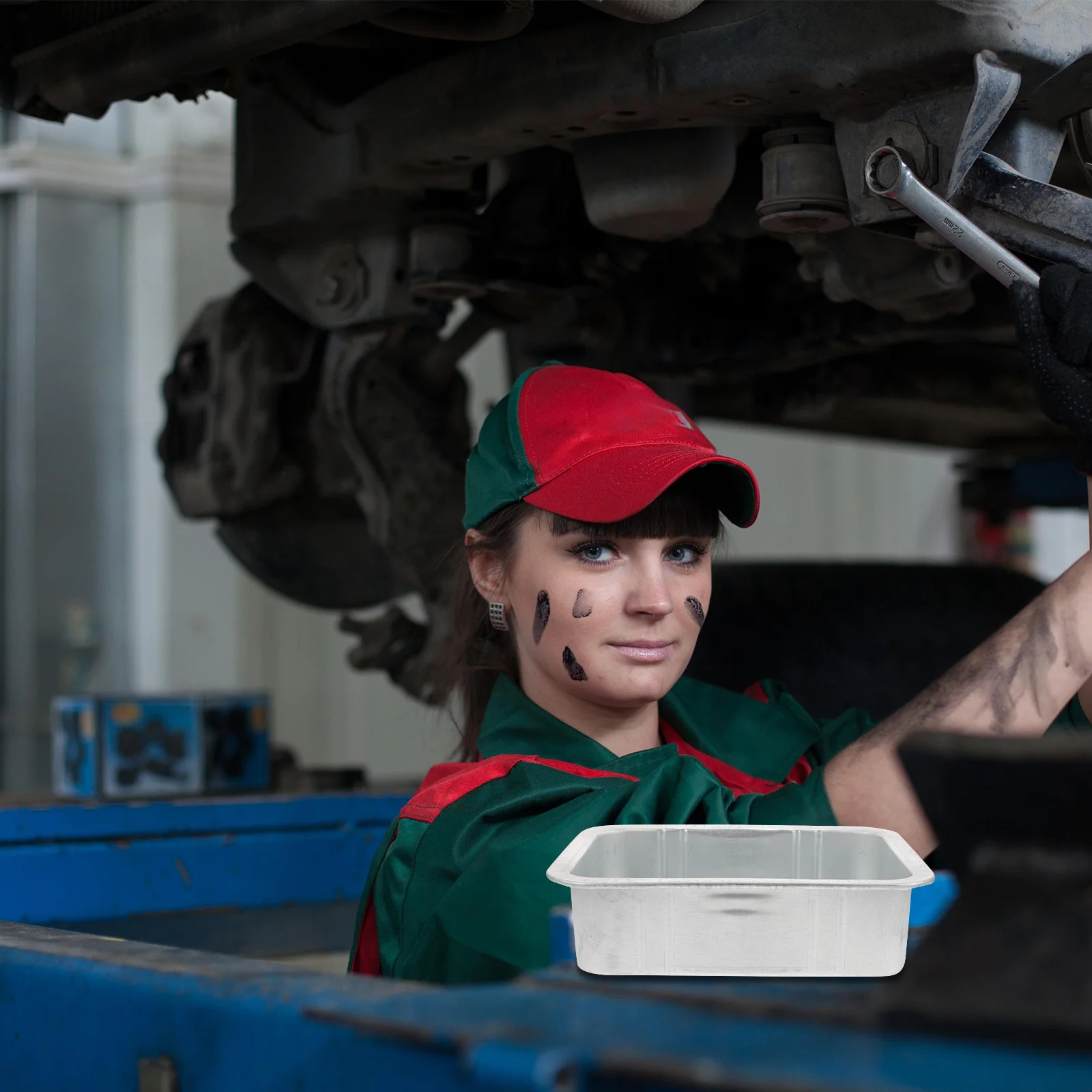 

2 шт. автомобильный сливной поддон для масла, утолщенная сталь, прочный герметичный автомобильный поддон для сбора мусора, капельный поддон для автомобиля