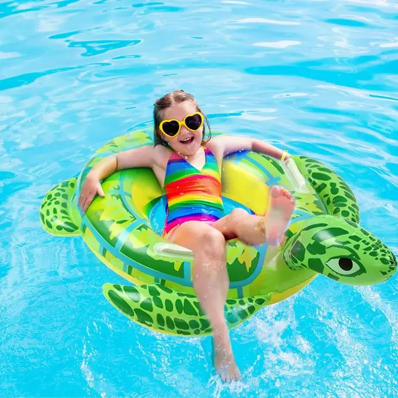 Pool Ring For Toddlers Inflatable Cartoon Aminal Floats For Kids Floating Crocodile & Turtle & Frog Shaped Swimming Rings Baby