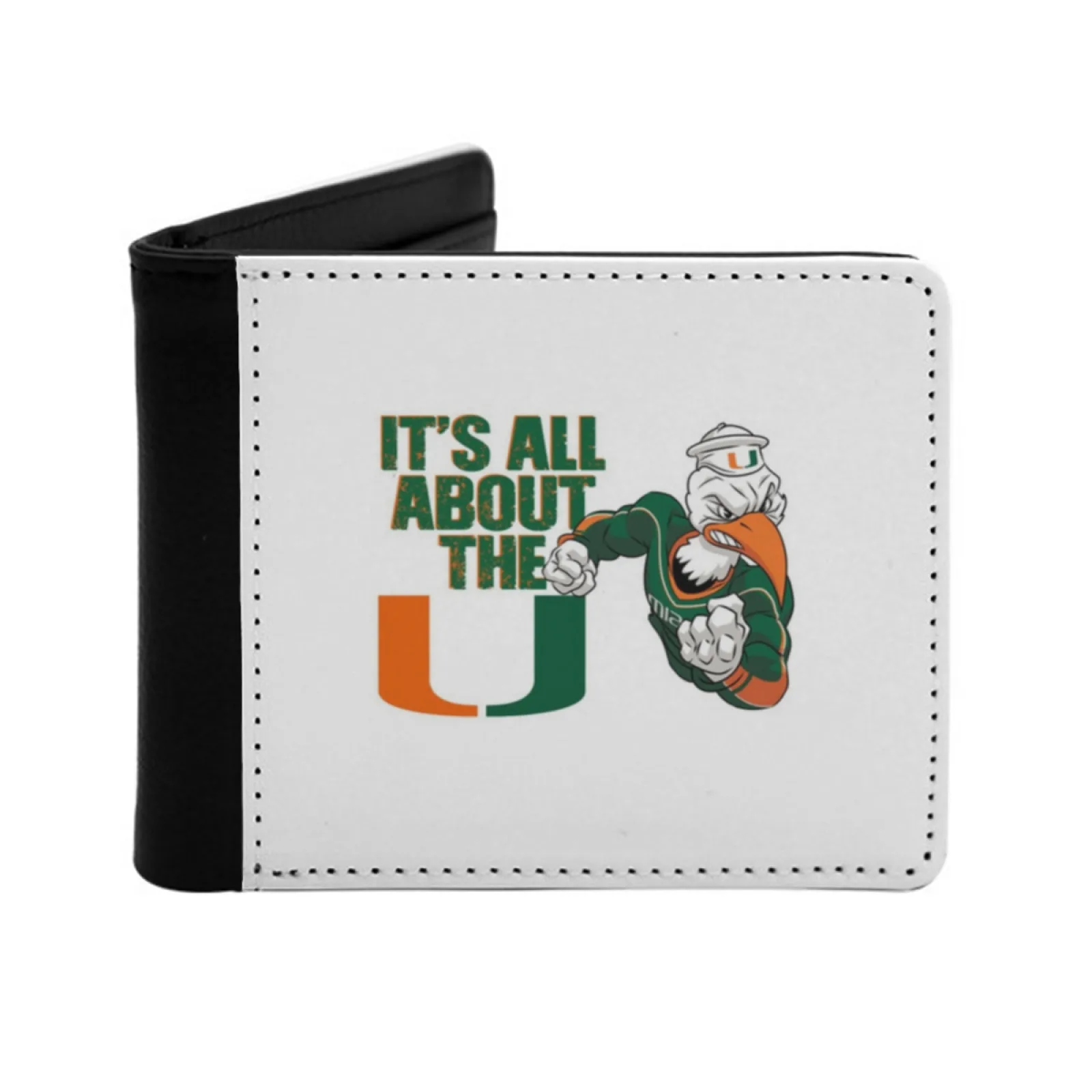 It’S All About The U Men Wallets Card Man Wallet Short Purse Bi-Fold Personalized Purses University Of Miami Law University Of