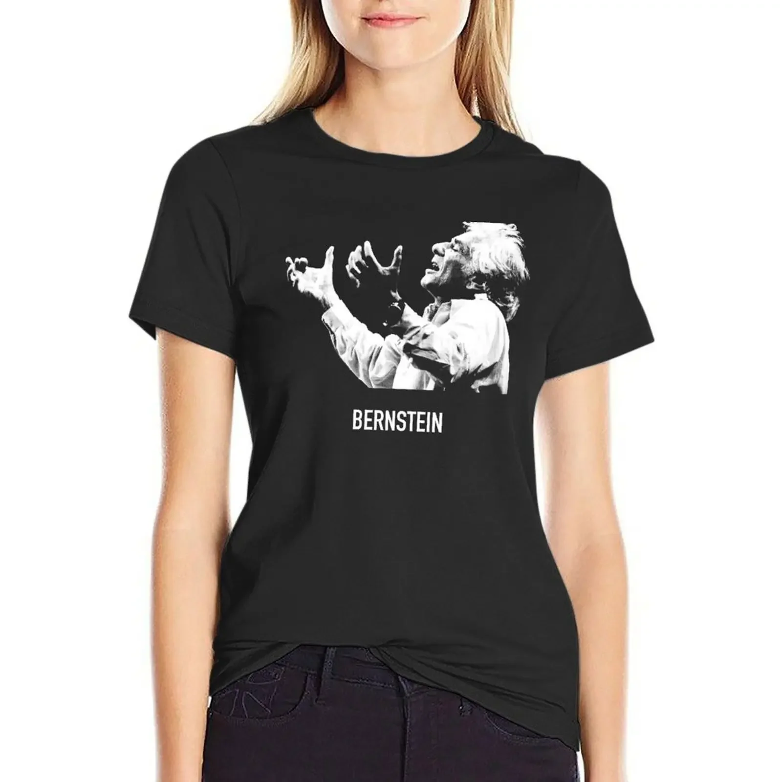 

Leonard Bernstein T-shirt summer clothes animal print shirt for girls plus size t shirts for Women loose fit