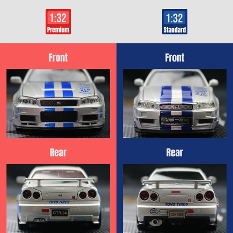 Игрушечный автомобиль Nissan Skyline GTR R34 - масштабная модель — фото устройства