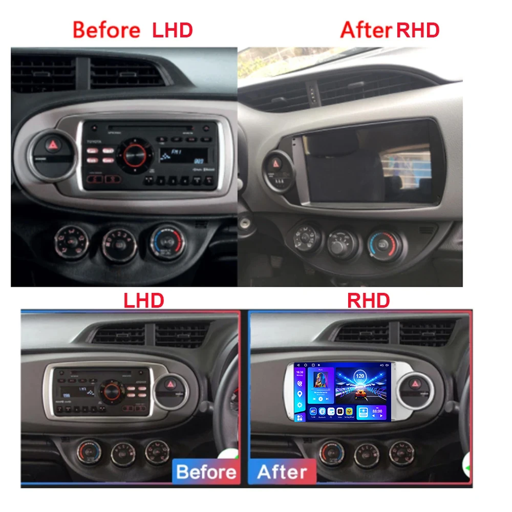 EKIY Android 10 Car Radio Multimedia Player for Toyota Yaris Sliver 2012 2013 2014 2015-2017 Navigation GPS DSP 2din No DVD