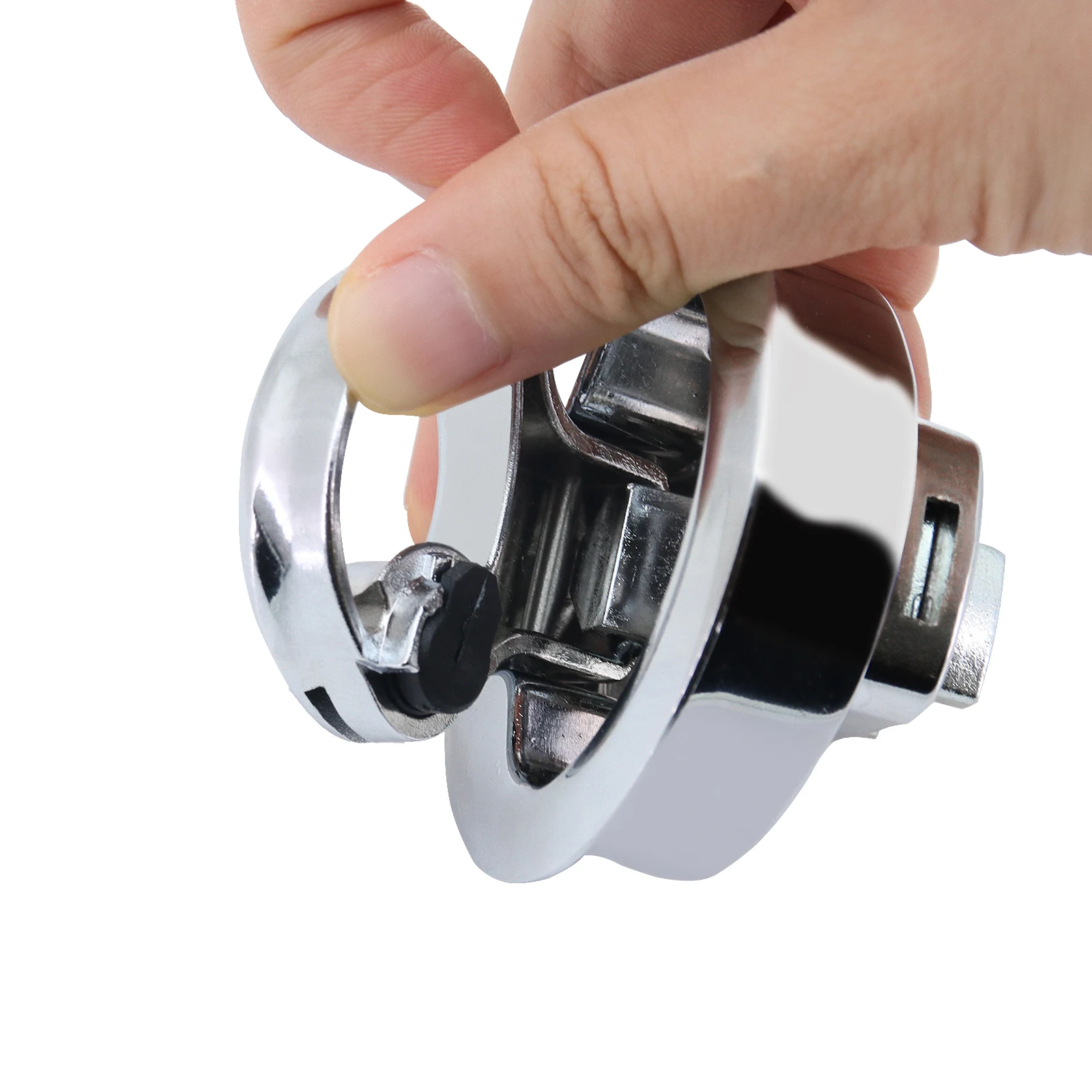 Stainless Steel 2" Flush Pull Locker Hatch Latch Marine Floor Lock Floor Buckle for RV Yacht Camper Door Cabinet Lock with Key