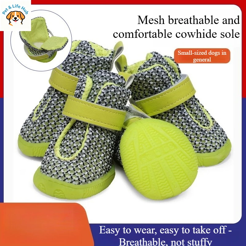 

Новая модель обуви для собак - флуоресцентный зеленый цвет, ультрадышащий сетчатый материал, мягкие, прочные, противоскользящие, подходят для маленьких собак.