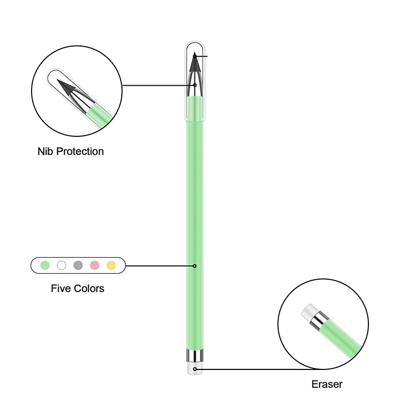 무잉크 연필 무제한 연필, 글쓰기용 무한 연필, 학교 사무실 영원한 연필, 200 개
