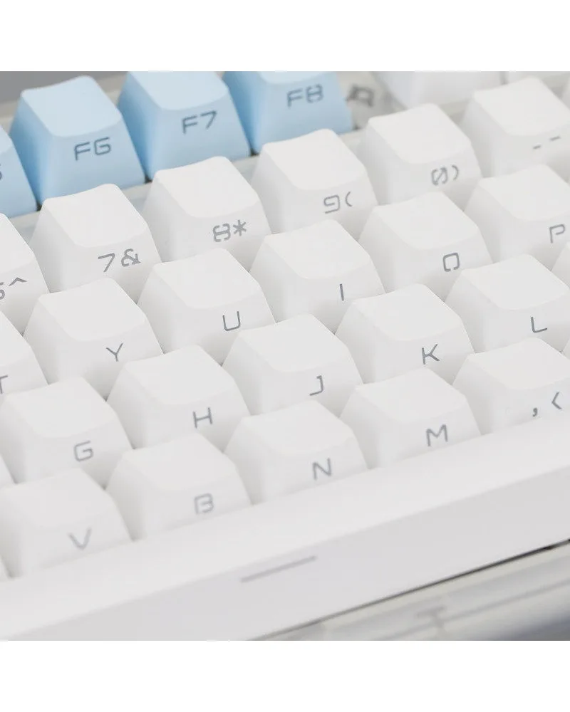 

Keycap Customized mechanical keyboard Two-color 61/87/104 keys OEM blue and white side engraved PBT light transmission