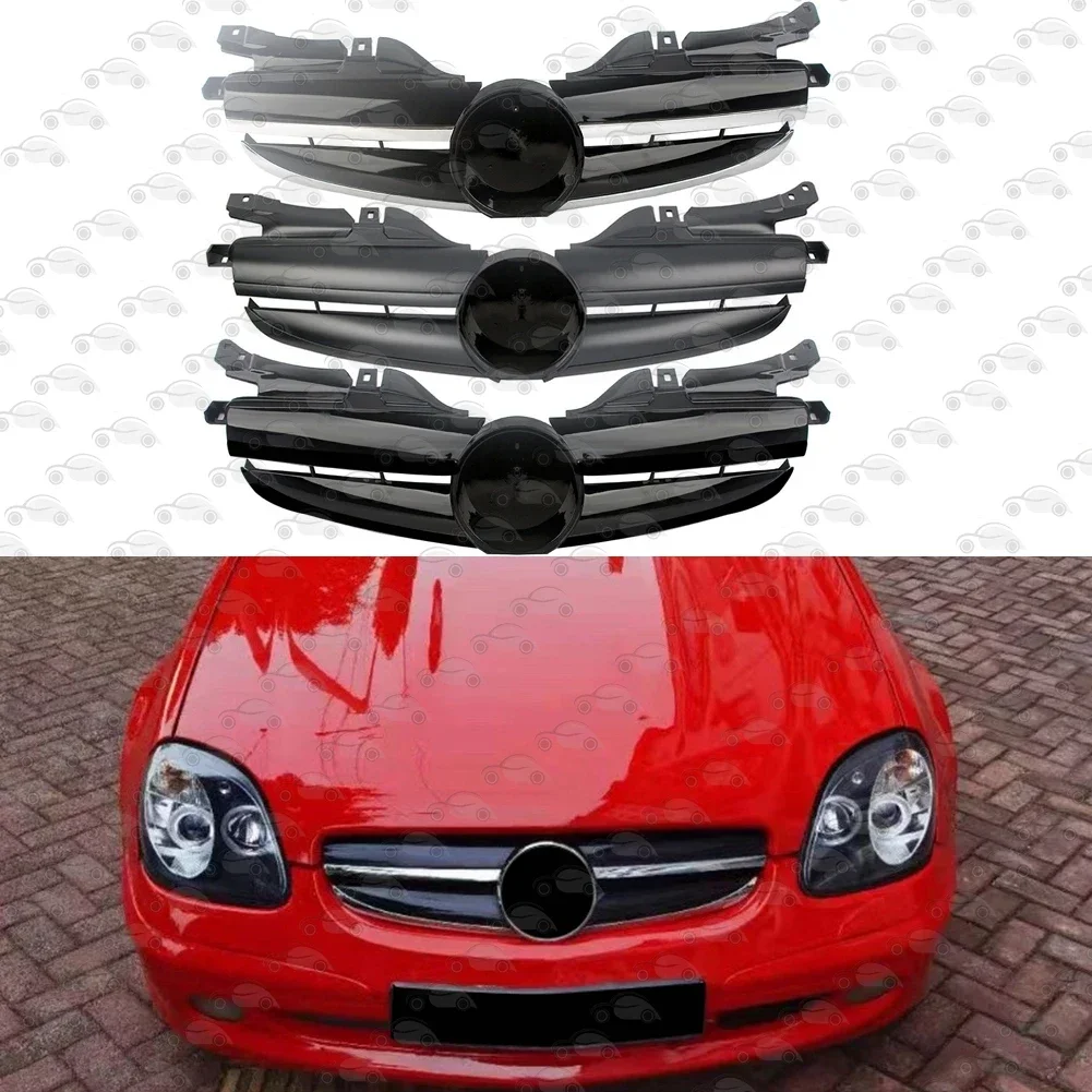 Front Racing Billet Bumper Grille Upper Cover For Mercedes-Benz R170 SLK-Class SLK200 SLK230 SLK280 SLK300 SLK320 350 1996-2003