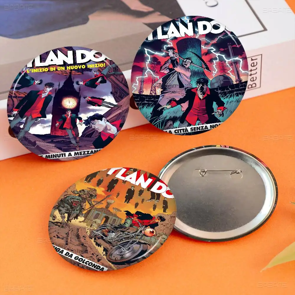 

D-Dylan D-Dog Cartoon Cartoon Brooches Anime Badge Round Handmade Brooch Lapel Pins Jewelry For Backpack Clothes Gifts